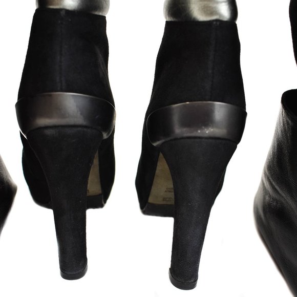 FENDI: Black, Suede Over The Knee Boots - Picture 6 of 9